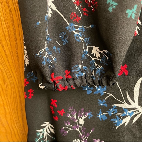 JOE FRESH Women’s Long Sleeve High Neck Multi Coloured Waist Belt Tie Dress (M) - Picture 9 of 12